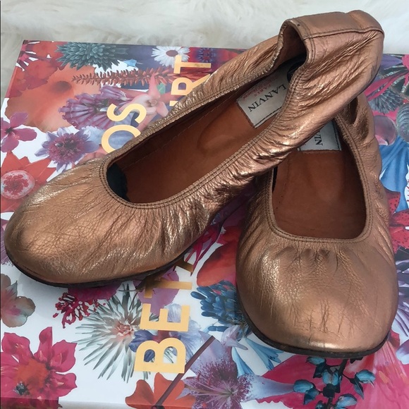 rose gold ballerina flats
